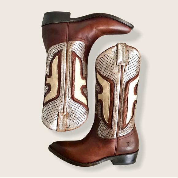 RARE Frye Billy Underlay Festival Cute Cowboy Boot - Picture 16 of 16